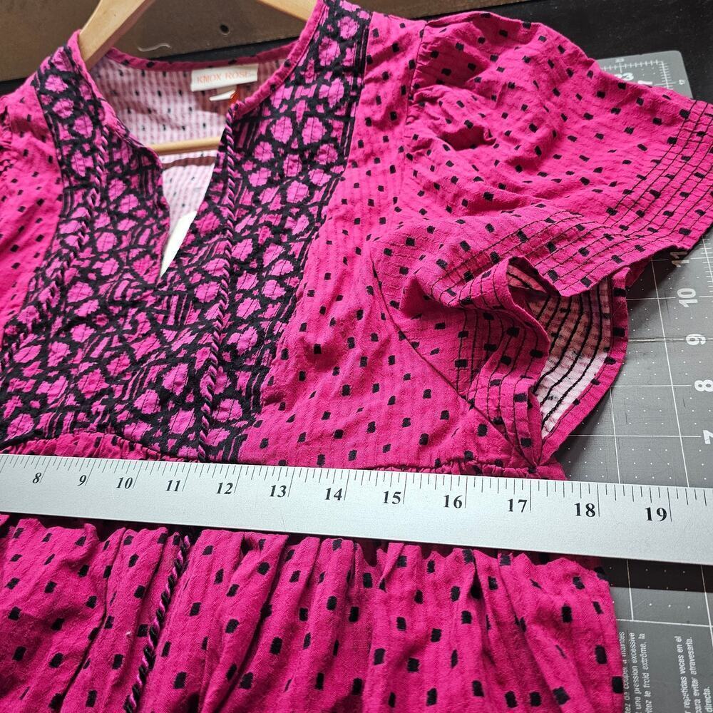 Knox Rose Babydoll Blouse Womens Size Small Pink Boho Pleated Fairy Cottage Y2K - Picture 7 of 9